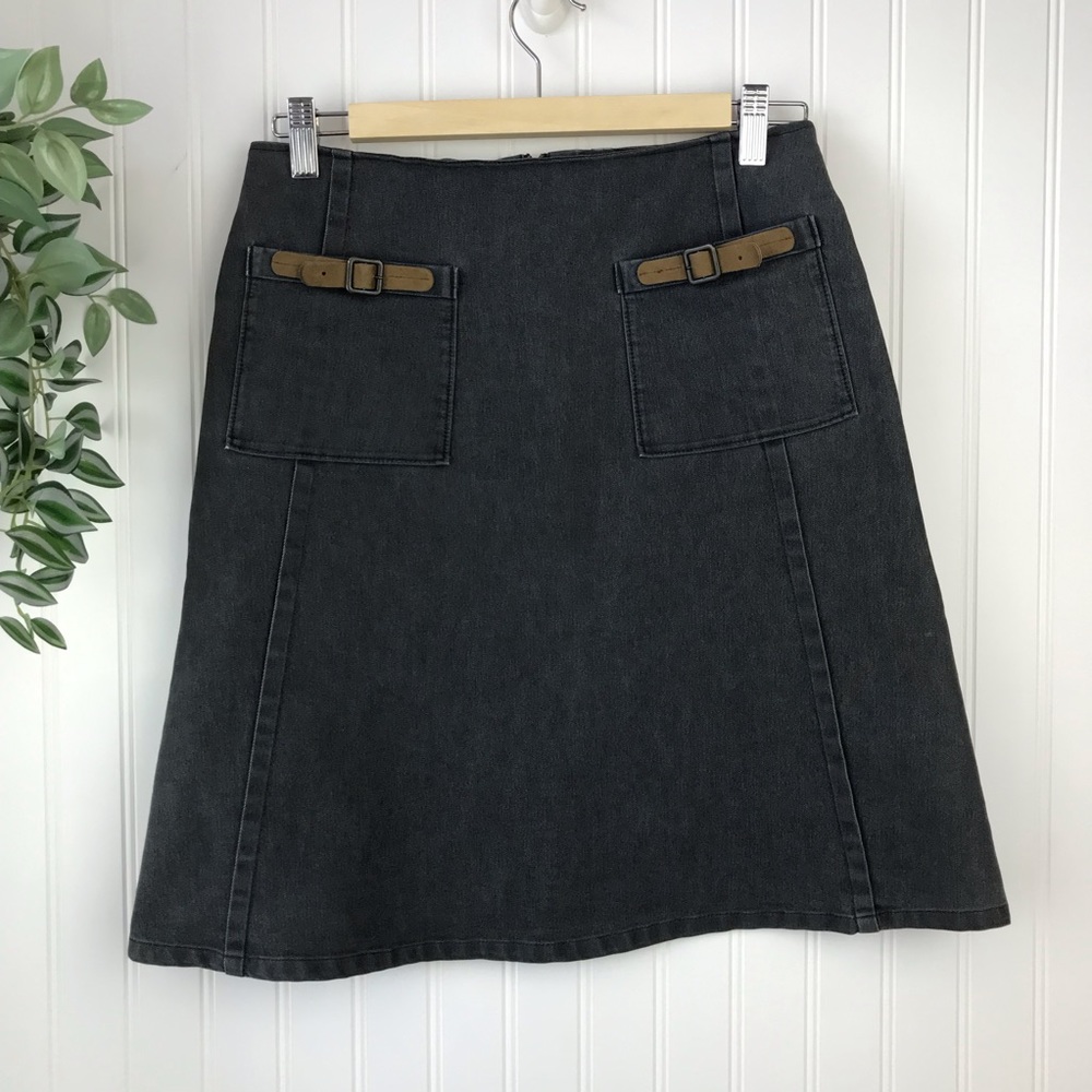 Y2K Black Denim Skirt A-Line Streetwear Sz - S